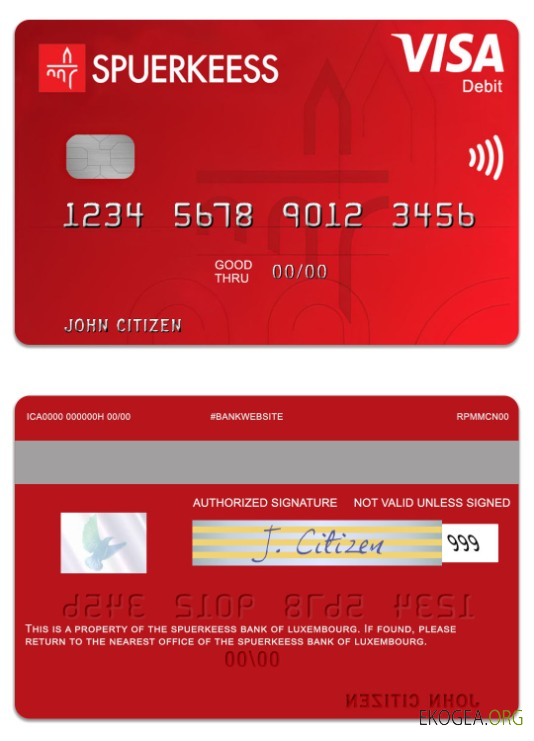 Luxembourg Carte de débit visa Spuerkeess Bank